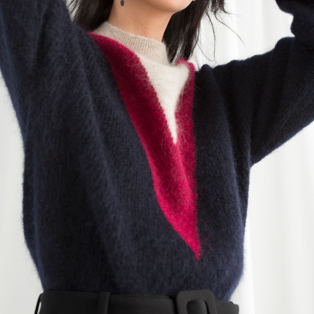 &Other Stories Varsity Stripe Mohair Wool Sweater